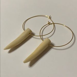Boho Hoops Earrings with Antler